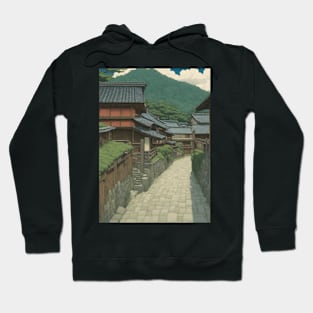 beautiful street of japan kawase hasui style art Hoodie